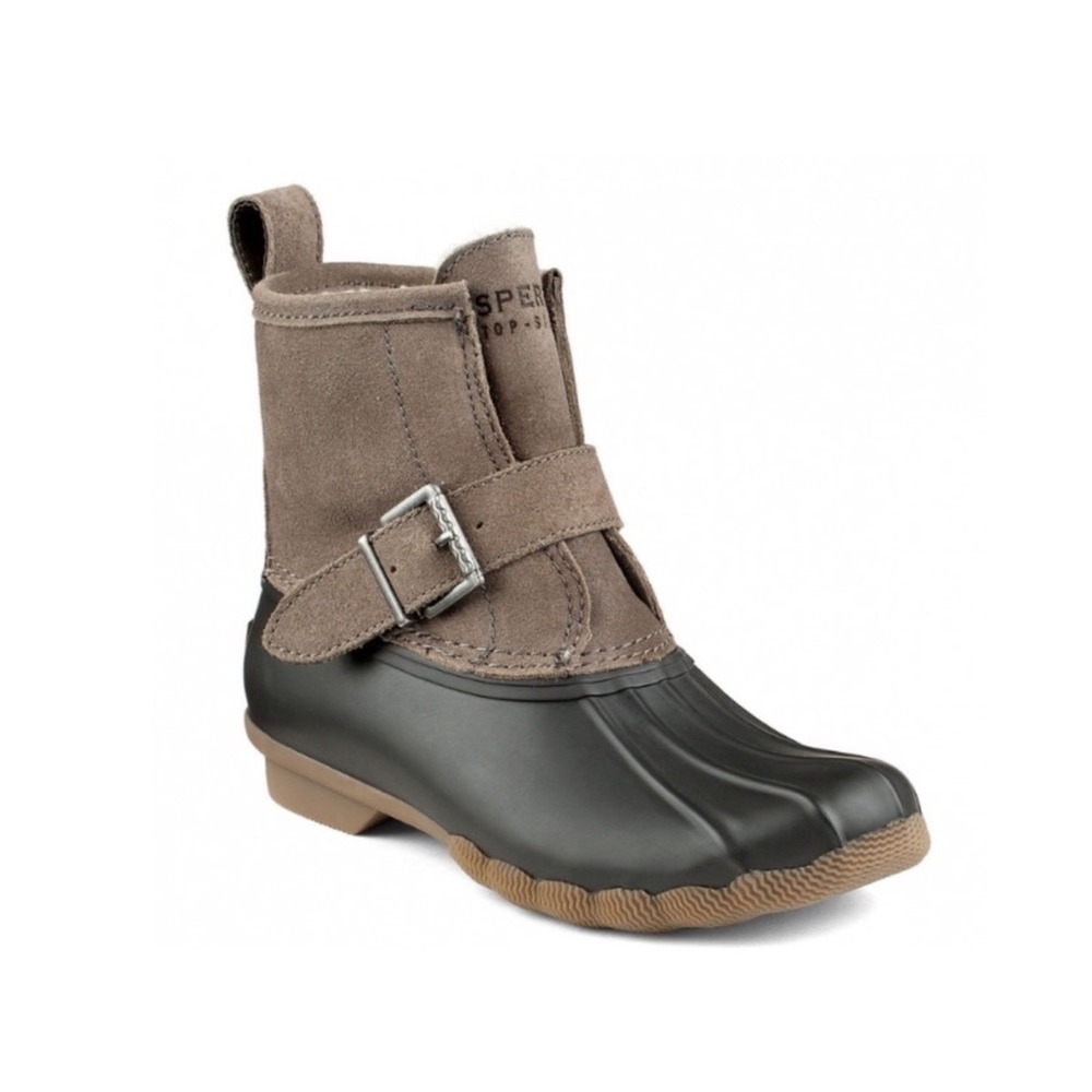Sperry Womens Top-Sider Rip Water Duck Rain Waterproof Boot Graphite/Black Sz 5M